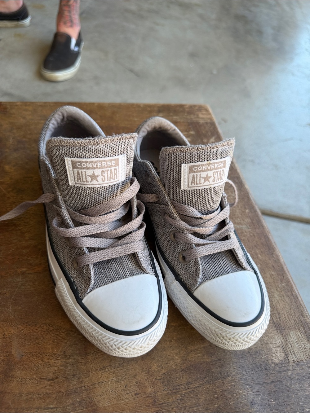 Converse Kids Taupe Mesh Low Top Sneakers